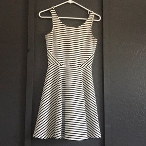 Black and white striped dress